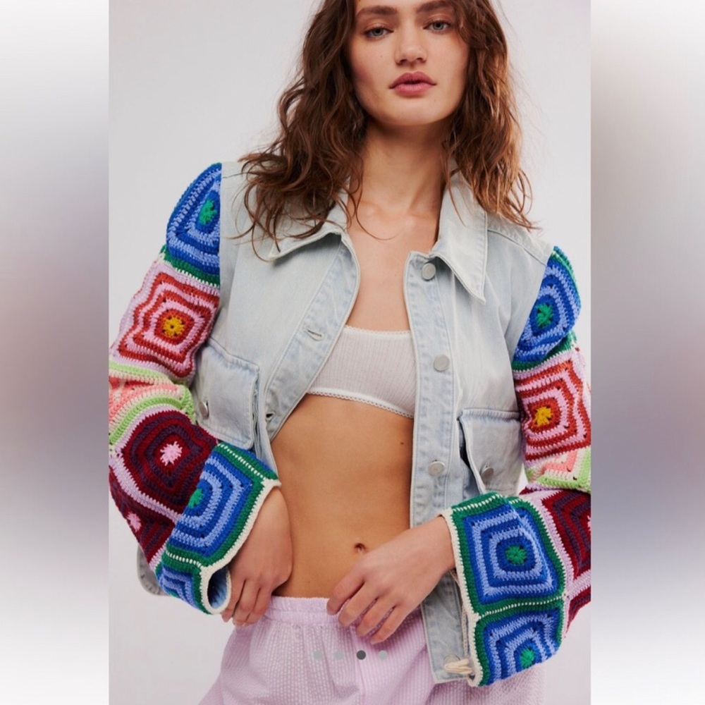 Free People x Blank NYC Crochet Jacket